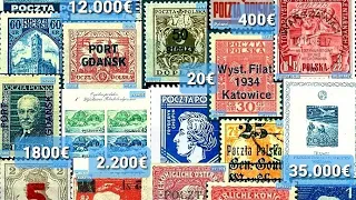 most expensive  50 most expensive valuable rare stamps from Poland polska
