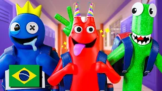 BLUE Vs BAN BAN na ESCOLA!? (DUBLADO PT-BR) Garten of Ban Ban e Rainbow Friends Animação