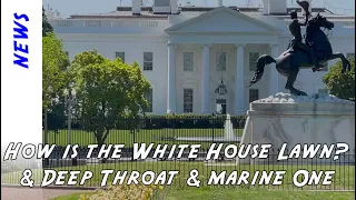 Is the grass at the White House dying? Plus Marine One, a bunch of fire trucks, and Deep Throat.