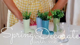 MAKE TEA & SPRING DECORATE WITH ME 2021! FARMHOUSE DECOR IDEAS | DINING ROOM