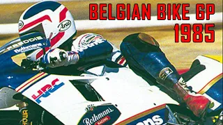 Lucky Escape at Eau Rouge | Belgium Bike Grand Prix 1985 | 250cc Race