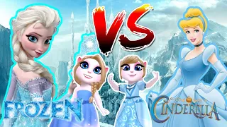 Who Will Win? "Elsa vs Cinderella" In My Talking Angela 2!