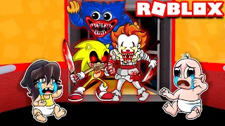 NADIE PUEDE ESCAPAR DEL ELEVADOR DEL TERROR 😱😭 BEBE NOOB VS ELEVADOR DEL TERROR ROBLOX