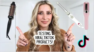TESTING VIRAL TIKTOK PRODUCTS | BEACHWAVER, SPLIT END TRIMMER, BLOWOUT BRUSH! Are They Worth it?