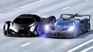 Bugatti Bolide Carbon Edition vs Devel Sixteen Black Edition - Drag Race 20 KM