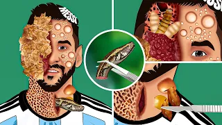 ASMR Remove Maggots & Plantar Warts From Face |Severely Injured Treatment Animation| Satisfying ASMR