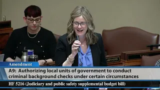 Minnesota House debate on HF5216, the judiciary and public safety supplemental budget bill  5/7/24