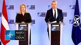 NATO Secretary General with the Prime Minister of Latvia 🇱🇻 Evika Siliņa, 27 SEP 2023