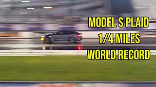 Tesla Model S Plaid New 1/4 Mile World Record