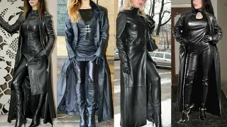 latest and stunning long leather power dresses  for women