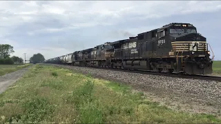 NS 9728 (C44-9W) leads a Eastbound Norfolk Southern ethanol train (64R) near Kangley, IL 06/04/22