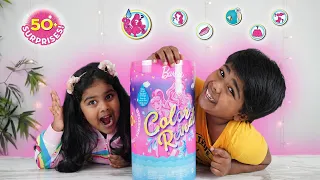 Barbie Color Reveal Slumber Party Fun | Unboxing  50+ Surprises like Dolls, Pets And Accessories