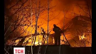 Пожар возле киностудии им  Довженко в Киеве ВИДЕО