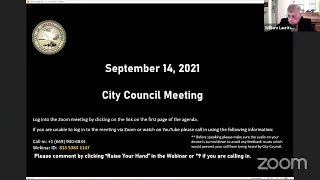 Regular City Council Meeting   September 14, 2021 720p