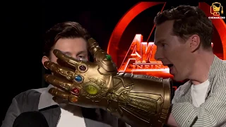 Infinity War Cast Goes Crazy with Thanos' Glove! (Anthony Mackie, Benedict Cumberbatch, and others)