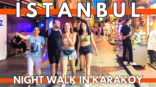 Night Walk Istanbul KARAKOY Neighborhood | 4K UHD 60FPS | AUGUST 2023