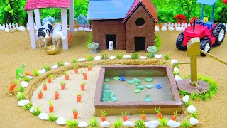 TOP DIY Farm with Aquarium & Carrot Field  Mini Hand Pump Supply Water Pool for Animals #1