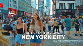 [4K] NEW YORK CITY - Summer Walk, 6th Ave, Union Square, Flatiron Public Plaza, Broadway, Manhattan