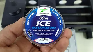 Тест на разрыв зимней лески INTECH ICE INVISION 0.10