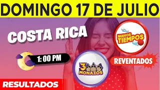 Sorteo 1:00pm Nuevos Tiempos y 3 Monazos Medio día del domingo 17 de julio del 2022