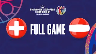 Switzerland v Austria | Full Basketball Game | FIBA U16 Women's European Championship 2023 - Div B