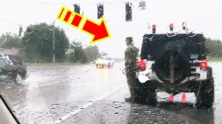 She sees a military man standing in the pouring rain, The reason for such an act made her cry