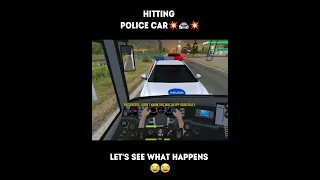 Hitting Police car in Bus simulator ultimate 😂🔥 | Bus simulator gameplay | #shorts #gamingshorts #yt