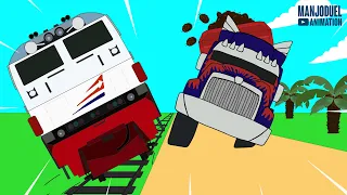 Kereta Api Indonesia Terbaru 2023! Muatan Mobil Truk Oleng - Truk Joget - Truk Mudik Lebaran