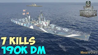 World of WarShips | Minotaur | 7 KILLS | 190K Damage - Replay Gameplay 1080p 60 fps