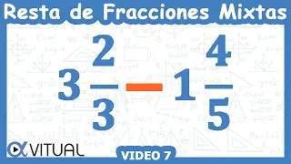 🟠 RESTA de 2 FRACCIONES MIXTAS