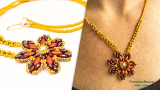 Starflower Necklace - DIY Jewelry Making Tutorial by PotomacBeads