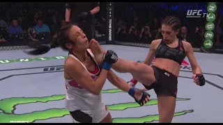 Joanna Jedrzejczyk Landing Brutal Front  Kicks