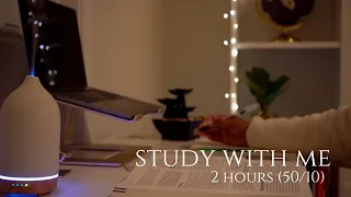 2-Hour Study With Me | Rain + Thunderstorm ⛈ Pomodoro 50/10