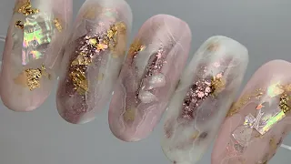 💎 Crystal stones on nails / trendy nail designs from Instagram / Marble manicure