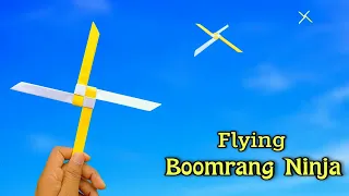 how to make new ninja, flying boomrang ninja star, paper flying ninja, make boomrang, paper ninja