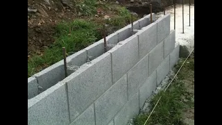 Concrete Footing for retaining wall, landscape design retaining wall, retaining wall structure