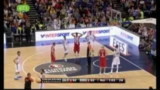 Olympiakos - Real Madrid 100-88 (The last few minutes) Euroleague basketball final 12/5/2013