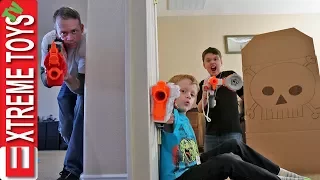Home Alone Nerf Battle! Sneak Attack Squad Protects the House!