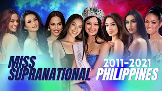 MISS SUPRANATIONAL PHILIPPINES FROM 2011 TO 2021