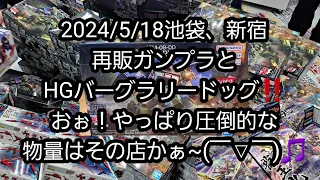 【BANDAIのガンプラとプラモデル】2024/5/18池袋、新宿の再販ガンプラとHGバーグラリードッグを求めて‼️おぉ！やっぱり圧倒的な物量はその店かぁ~(￣▽￣)🎵