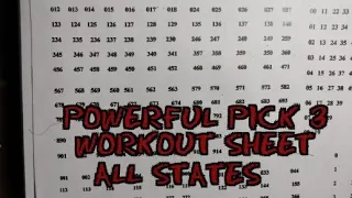 Pick 3 Cash 3 Daily3 Workout Sheet for ALL STATES no Tic-Tac-Toes No Date Sums No Grids. Easy To Use