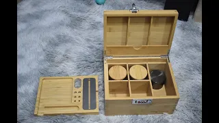 Large Bamboo Box with Combination Lock, Stash Box