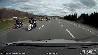 Hells Angels MC and Red Devils MC convoy