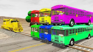 TRANSPORTING PIXAR CARS & FRUITS WITH COLORED & JOHN DEERE vs CLAAS vs TRACTORS - BeamNG.drive #983