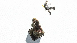 T-REX HEAD vs ANCIENT HUMANS UNITS in SLOW MOTION - Animal Revolt Battle Simulator