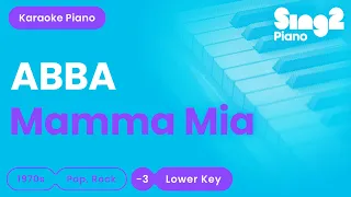 ABBA - Mamma Mia (Lower Key) Piano Karaoke