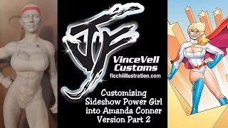 Power Girl Custom Statue into Amanda Conner Version WIP Part 2