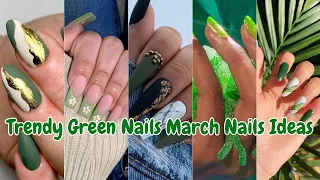 What Nail Color Goes Best Green Colored Nails Designs Ideas Trendy Green Nails March Nails Ideas