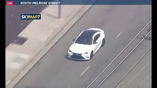 CHP officers chasing burglary suspect in Lexus near Anaheim