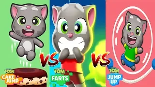 Tom Jump Up VS Talking Tom Farts VS Tom Cake Jump - Walkthrough - Gameplay iOS, Android Video
